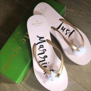 Kate Spade Just Married Flip Flops
